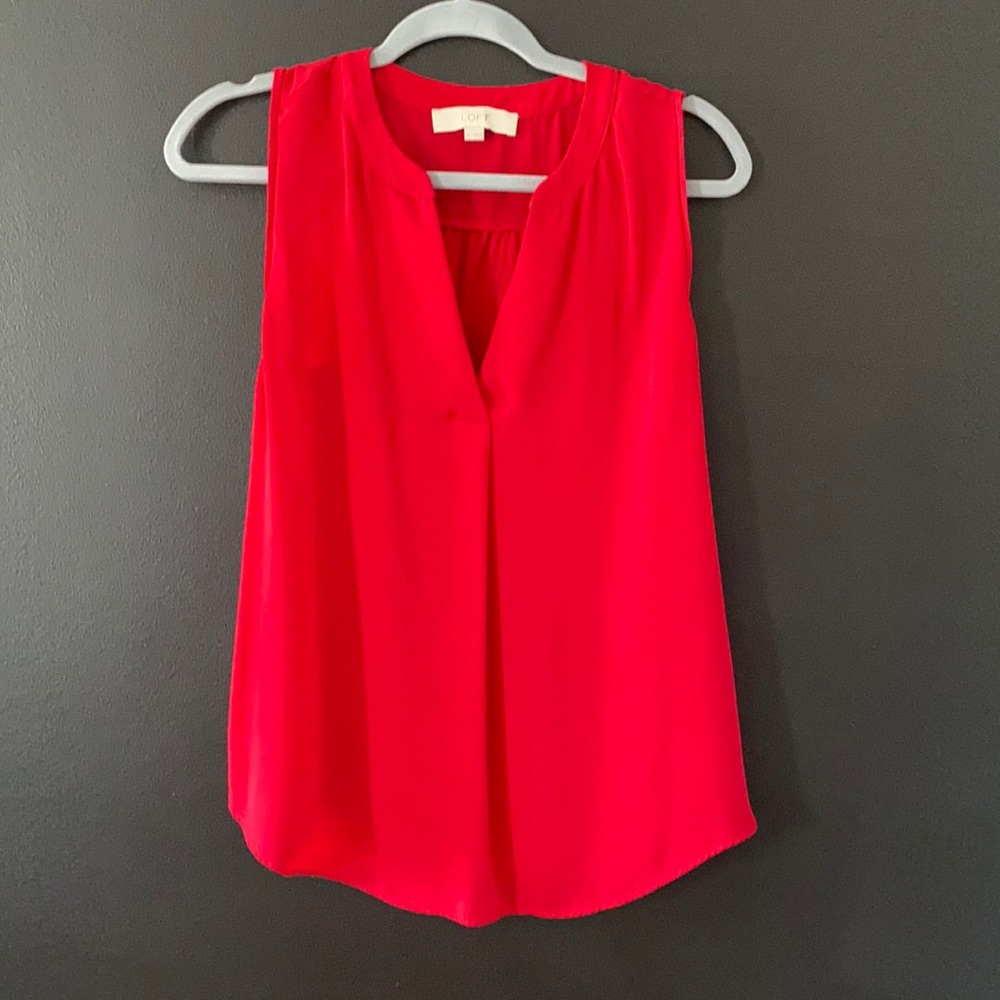 Red Chiffon-like Blouse